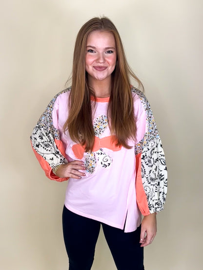 The Daisy Dreams Top-3/4 Sleeves-Easel-The Village Shoppe, Women’s Fashion Boutique, Shop Online and In Store - Located in Muscle Shoals, AL.