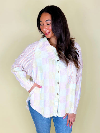 The Easterling Button-Down-Long Sleeves-Oli & Hali-The Village Shoppe, Women’s Fashion Boutique, Shop Online and In Store - Located in Muscle Shoals, AL.