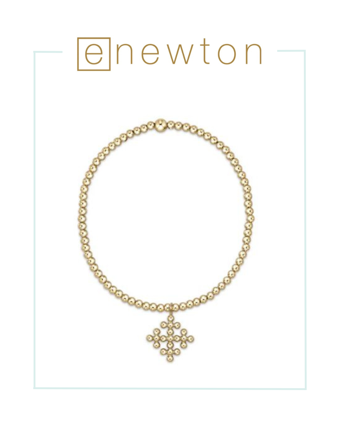 E Newton Classic Gold 2.5mm Bead Bracelet - Classic Beaded Signature Cross Encompass Gold Charm-Bracelets-ENEWTON-The Village Shoppe, Women’s Fashion Boutique, Shop Online and In Store - Located in Muscle Shoals, AL.