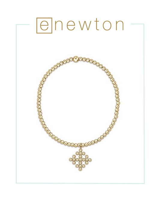 E Newton Classic Gold 2.5mm Bead Bracelet - Classic Beaded Signature Cross Encompass Gold Charm-Bracelets-ENEWTON-The Village Shoppe, Women’s Fashion Boutique, Shop Online and In Store - Located in Muscle Shoals, AL.