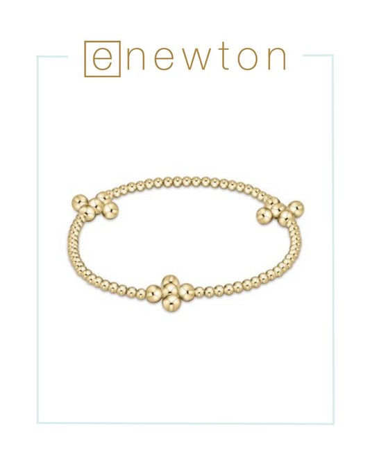 E Newton Signature Cross Gold Pattern 2.5mm Bead Bracelet - Classic Beaded Signature Cross Gold - 4mm Bead Gold-Bracelets-ENEWTON-The Village Shoppe, Women’s Fashion Boutique, Shop Online and In Store - Located in Muscle Shoals, AL.