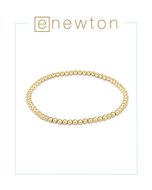 E Newton Classic Gold 3mm Bead Bracelet