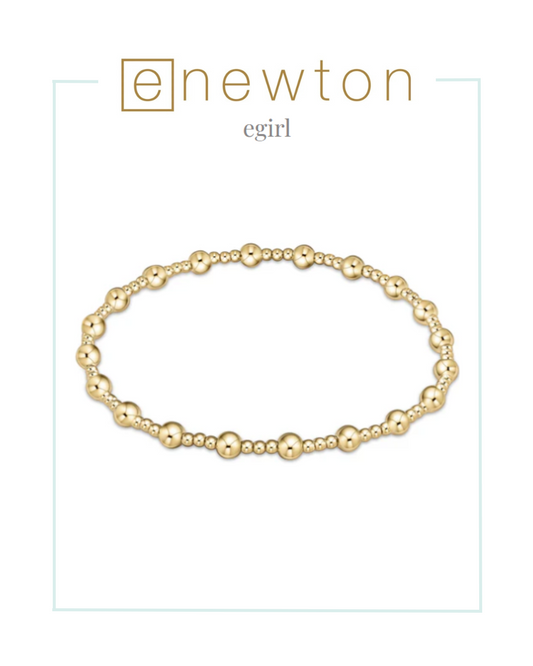 E Newton EGirl | Classic Sincerity Pattern 4mm Bead Bracelet - Gold