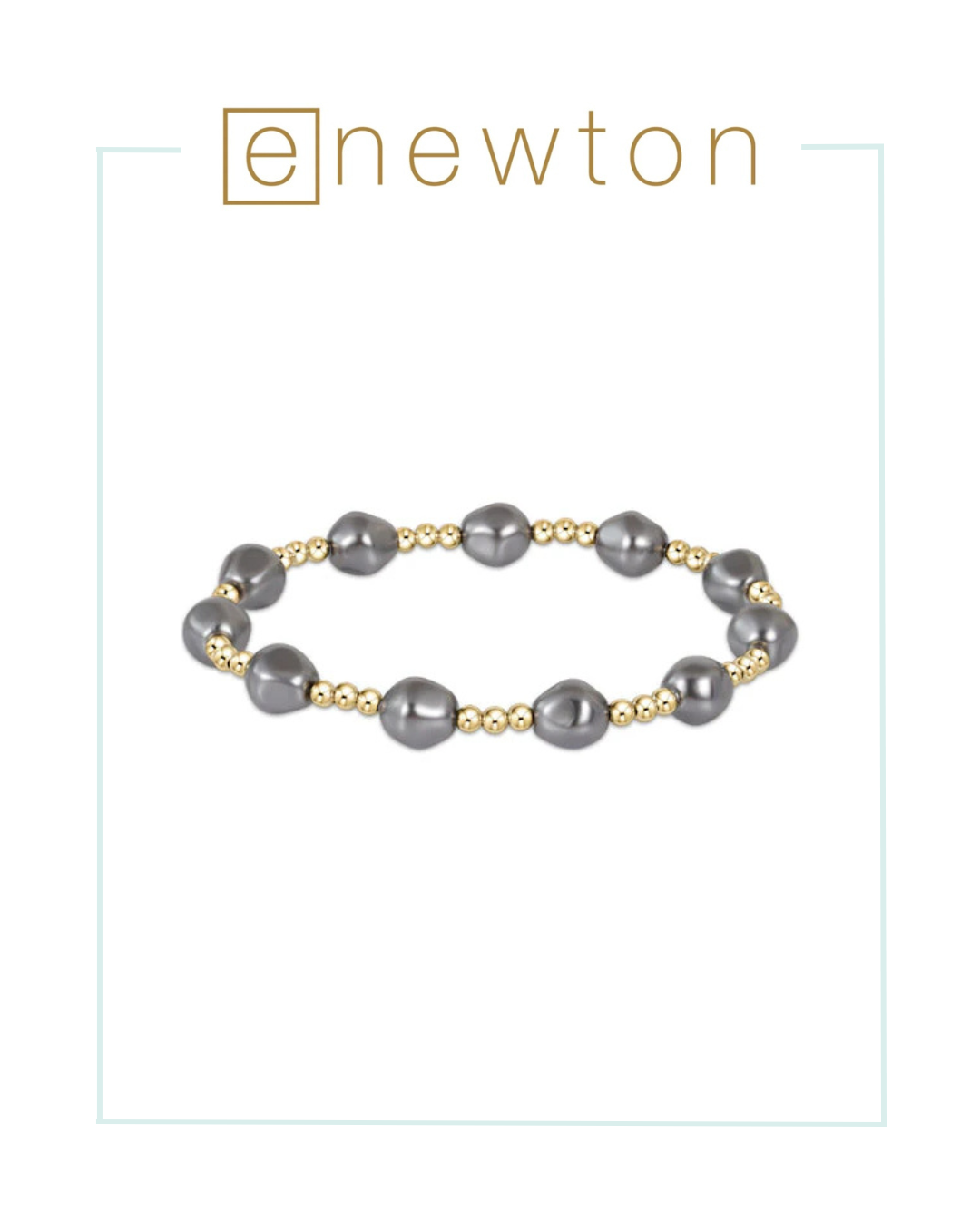 E Newton Admire Gold 3mm Bead Bracelet - Pearl - Dark Grey-brac-ENEWTON-The Village Shoppe, Women’s Fashion Boutique, Shop Online and In Store - Located in Muscle Shoals, AL.