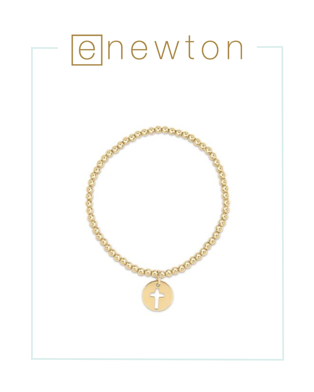 E Newton Classic Gold 3mm Bead Bracelet - Blessed Gold Disc-Bracelets-ENEWTON-The Village Shoppe, Women’s Fashion Boutique, Shop Online and In Store - Located in Muscle Shoals, AL.