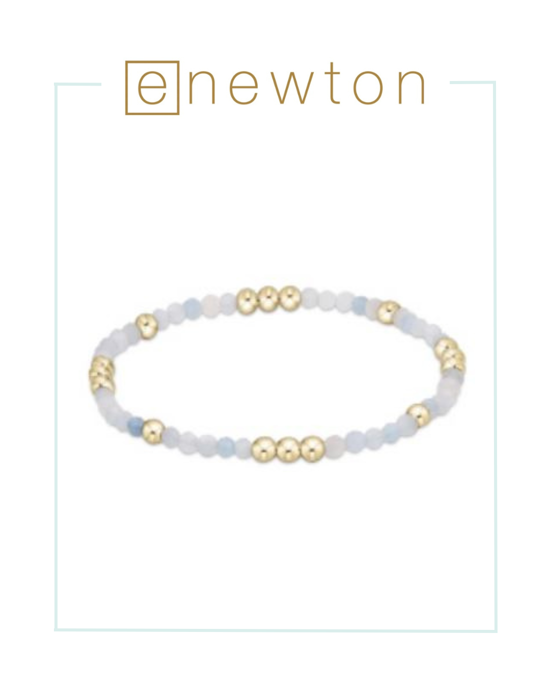 E Newton Worthy Pattern 3mm Bead Bracelet - Aquamarine-Bracelets-ENEWTON-The Village Shoppe, Women’s Fashion Boutique, Shop Online and In Store - Located in Muscle Shoals, AL.