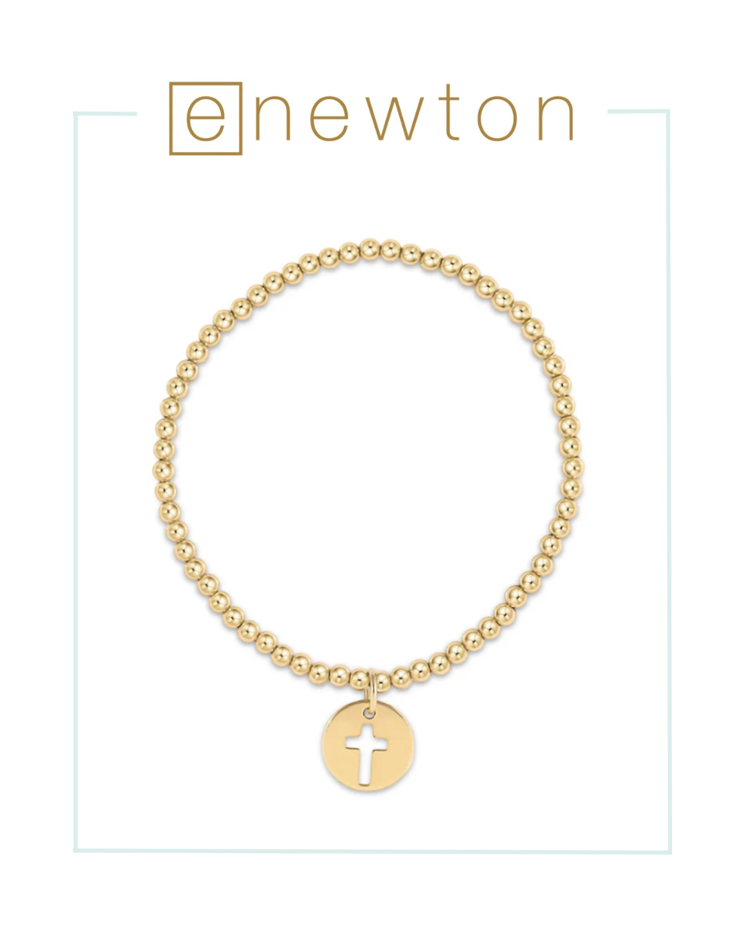 E Newton Classic Gold 3mm Bead Bracelet - Blessed Gold Disc-Bracelets-ENEWTON-The Village Shoppe, Women’s Fashion Boutique, Shop Online and In Store - Located in Muscle Shoals, AL.