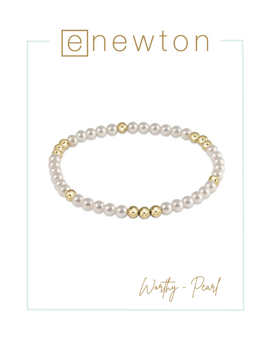 E Newton Worthy Pattern 3mm Bead Bracelet - Pearl-Bracelets-ENEWTON-The Village Shoppe, Women’s Fashion Boutique, Shop Online and In Store - Located in Muscle Shoals, AL.