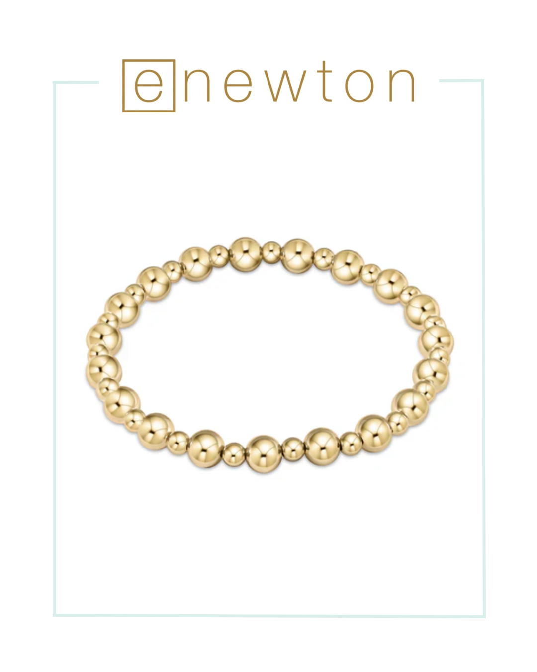 E Newton Classic Grateful Pattern 6mm Bead Bracelet - Gold-Bracelets-ENEWTON-The Village Shoppe, Women’s Fashion Boutique, Shop Online and In Store - Located in Muscle Shoals, AL.