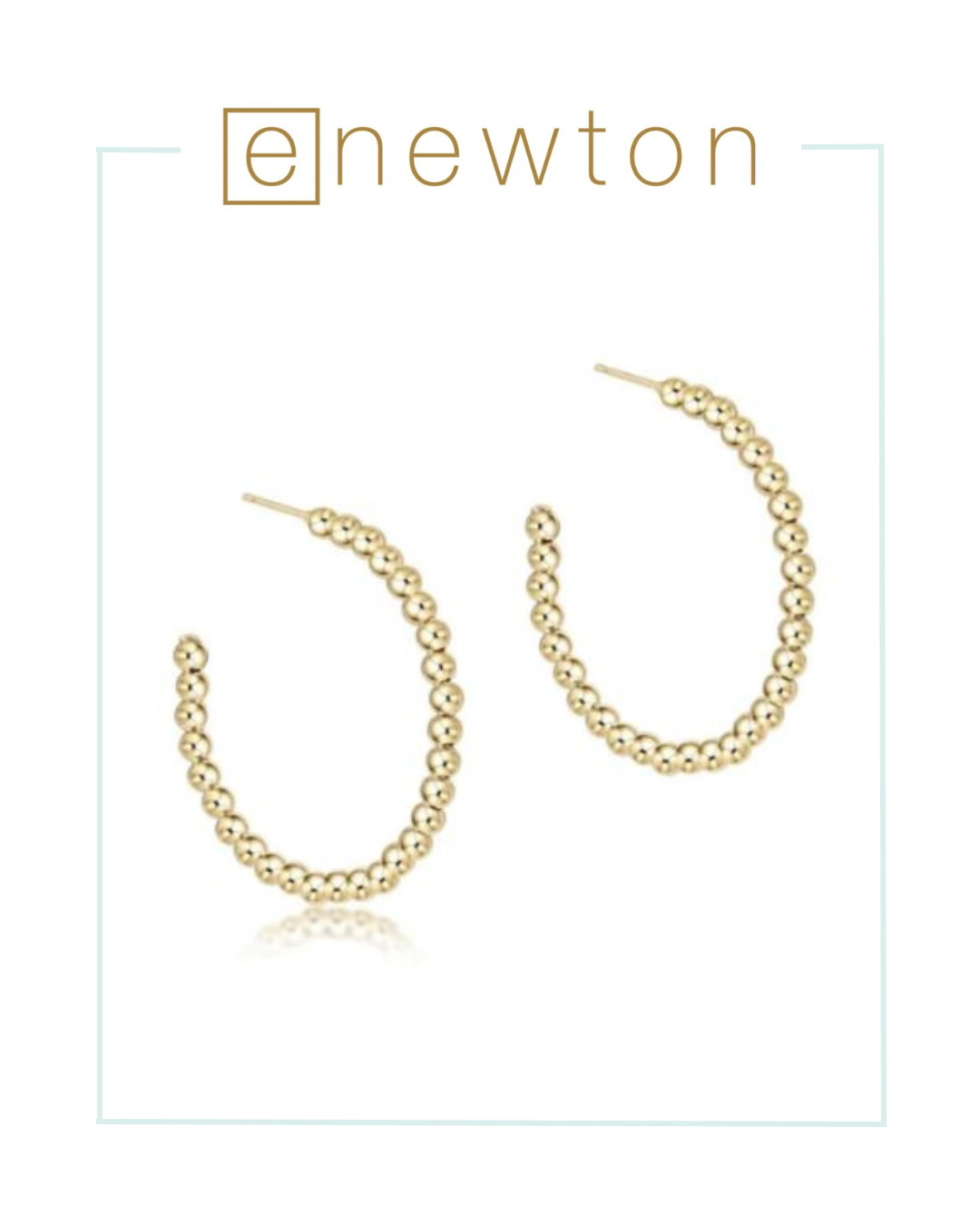 E Newton Beaded Classic 1.25" Post Hoop - 3mm Gold-Earrings-ENEWTON-The Village Shoppe, Women’s Fashion Boutique, Shop Online and In Store - Located in Muscle Shoals, AL.