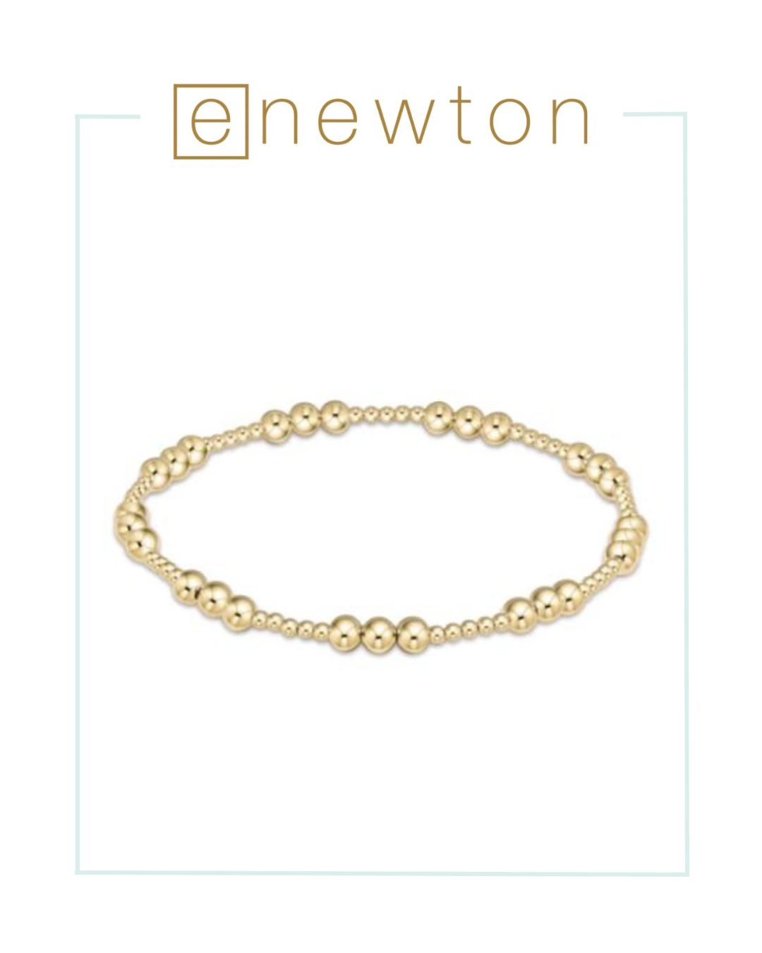 E Newton Classic Joy Pattern 4mm Bead Bracelet - Gold-Bracelets-ENEWTON-The Village Shoppe, Women’s Fashion Boutique, Shop Online and In Store - Located in Muscle Shoals, AL.