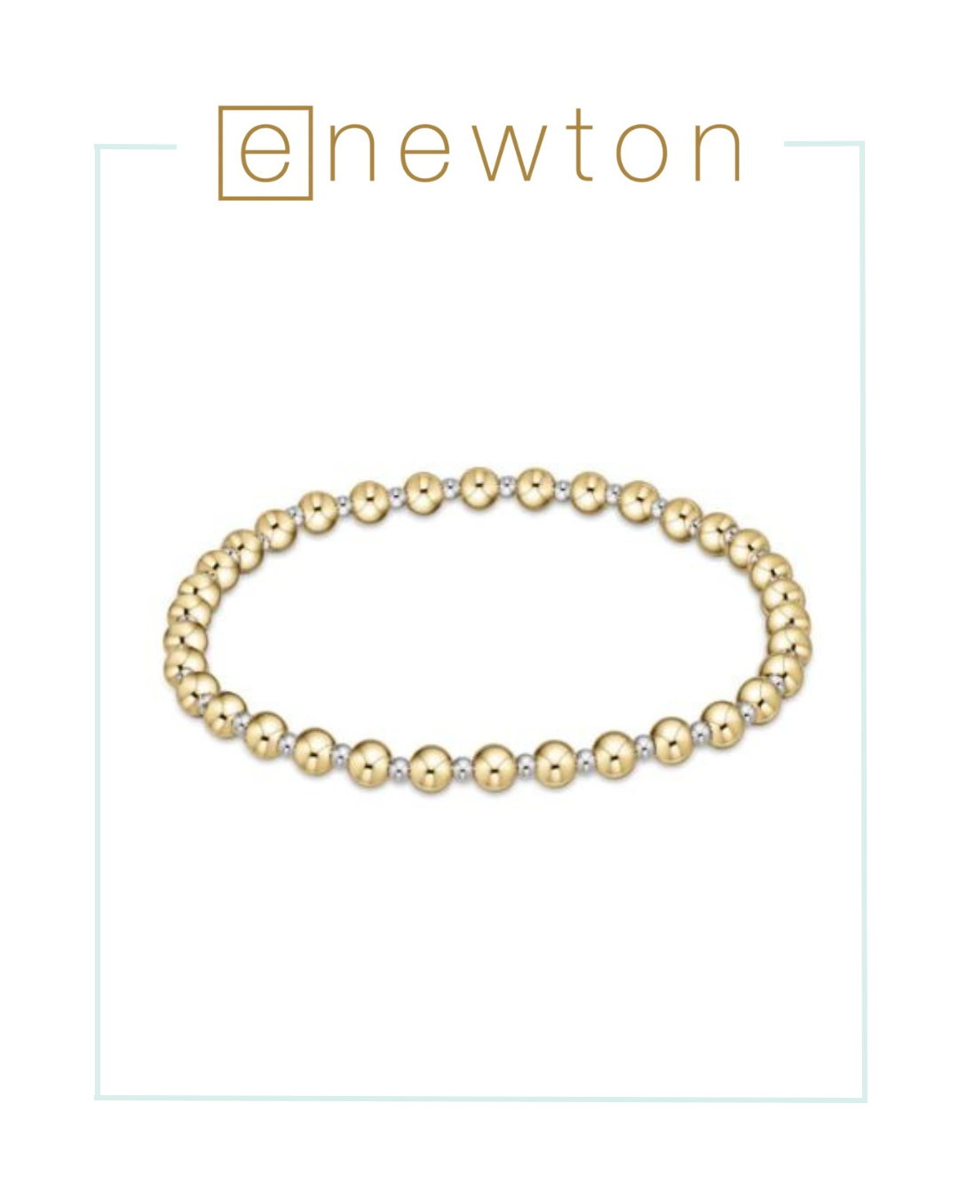 E Newton Classic Grateful Pattern 4mm Bead Bracelet - Mixed Metal-Bracelets-ENEWTON-The Village Shoppe, Women’s Fashion Boutique, Shop Online and In Store - Located in Muscle Shoals, AL.