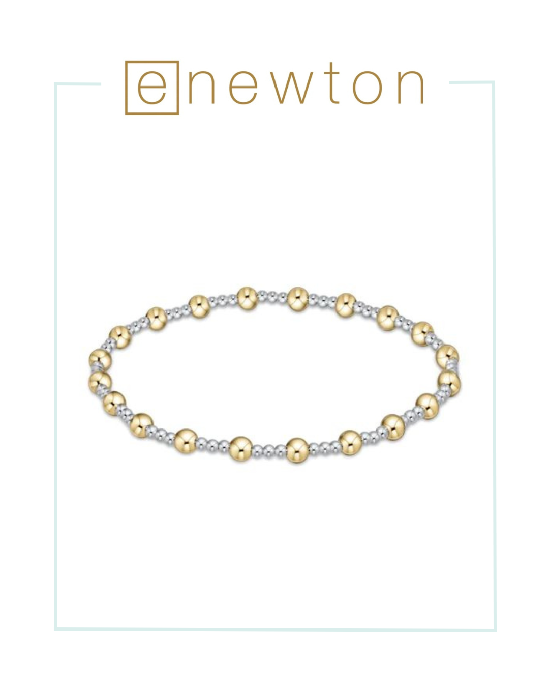 E Newton Classic Sincerity Pattern 4mm Bead Bracelet - Mixed Metal ...