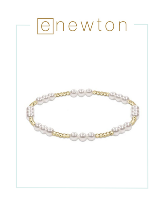 E Newton Classic Joy Pattern 4mm Bead Bracelet - Pearl-Bracelets-ENEWTON-The Village Shoppe, Women’s Fashion Boutique, Shop Online and In Store - Located in Muscle Shoals, AL.