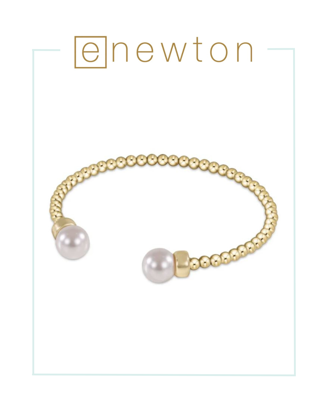 E Newton Classic Gold 3mm Bead Cuff - Pearl-Bracelets-ENEWTON-The Village Shoppe, Women’s Fashion Boutique, Shop Online and In Store - Located in Muscle Shoals, AL.