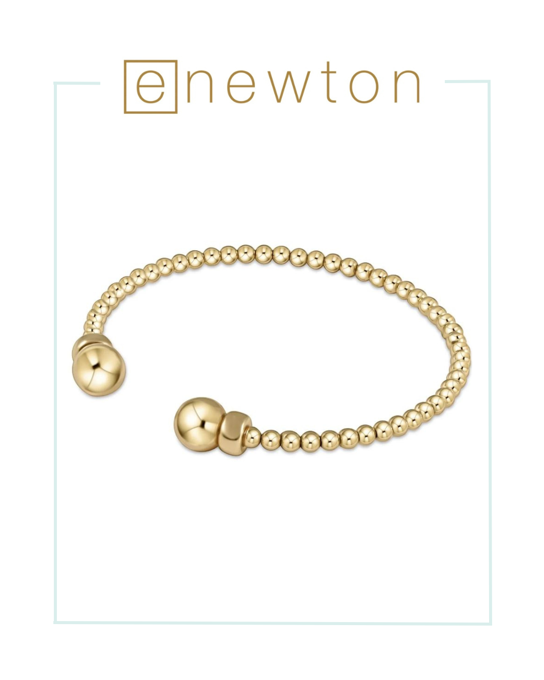 E Newton Classic Gold 3mm Bead Cuff - Gold-Bracelets-ENEWTON-The Village Shoppe, Women’s Fashion Boutique, Shop Online and In Store - Located in Muscle Shoals, AL.