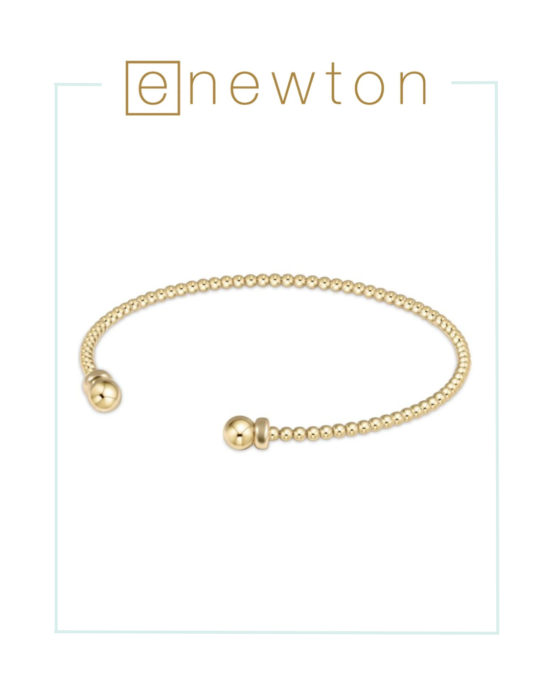 E Newton Classic Gold 2mm Bead Cuff - Gold-Bracelets-ENEWTON-The Village Shoppe, Women’s Fashion Boutique, Shop Online and In Store - Located in Muscle Shoals, AL.