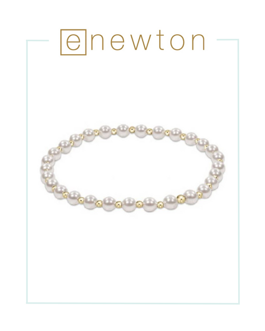 E Newton Extends Classic Grateful Pattern 4mm Bead Bracelet - Pearl-Bracelets-ENEWTON-The Village Shoppe, Women’s Fashion Boutique, Shop Online and In Store - Located in Muscle Shoals, AL.