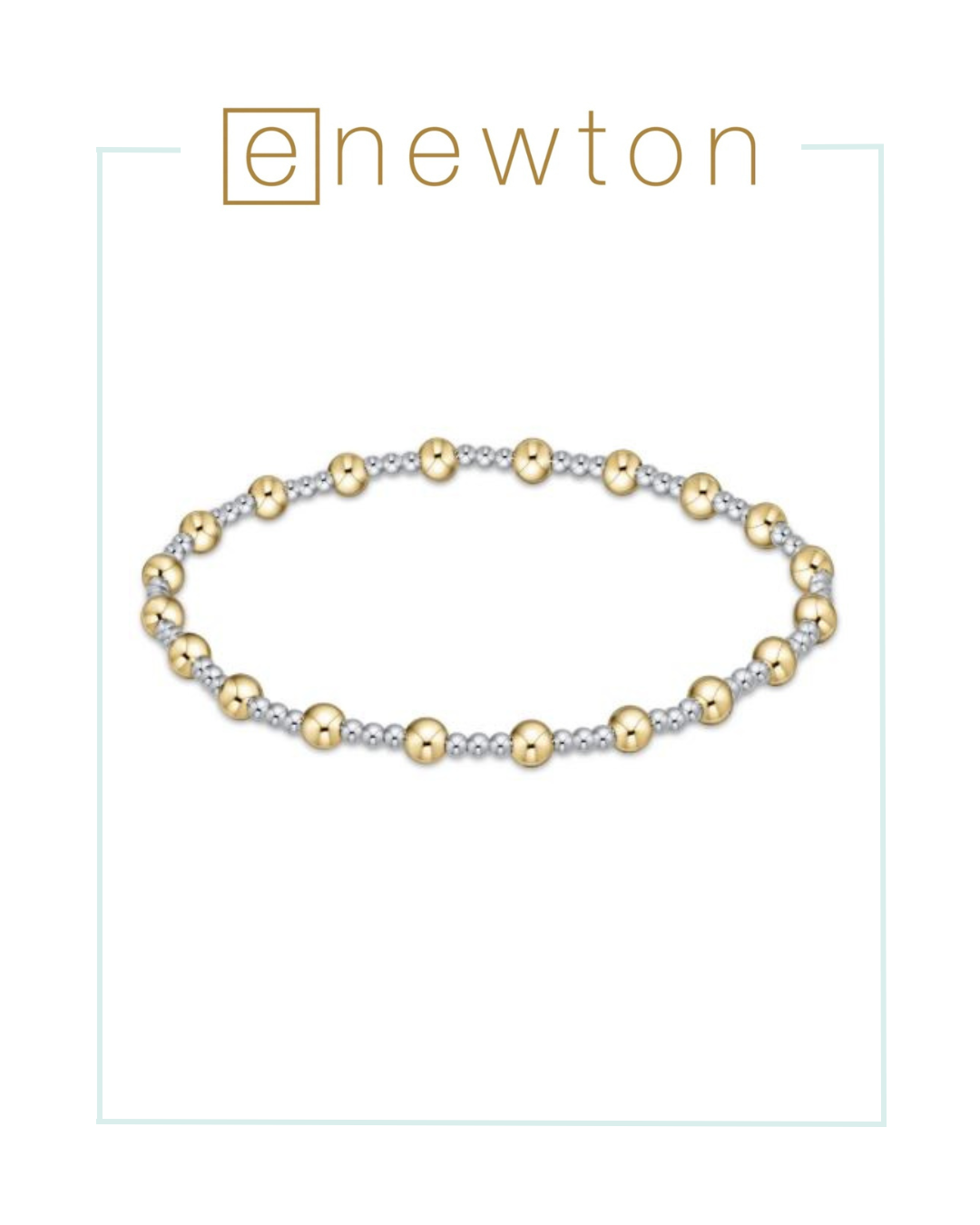 E Newton Extends Classic Sincerity Pattern 4mm Bead Bracelet - Mixed Metal-Bracelets-ENEWTON-The Village Shoppe, Women’s Fashion Boutique, Shop Online and In Store - Located in Muscle Shoals, AL.