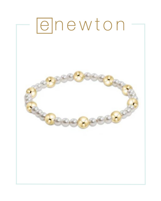 E Newton Pearl Sincerity Pattern 4mm Bead Bracelet - 6mm Gold-Bracelets-ENEWTON-The Village Shoppe, Women’s Fashion Boutique, Shop Online and In Store - Located in Muscle Shoals, AL.