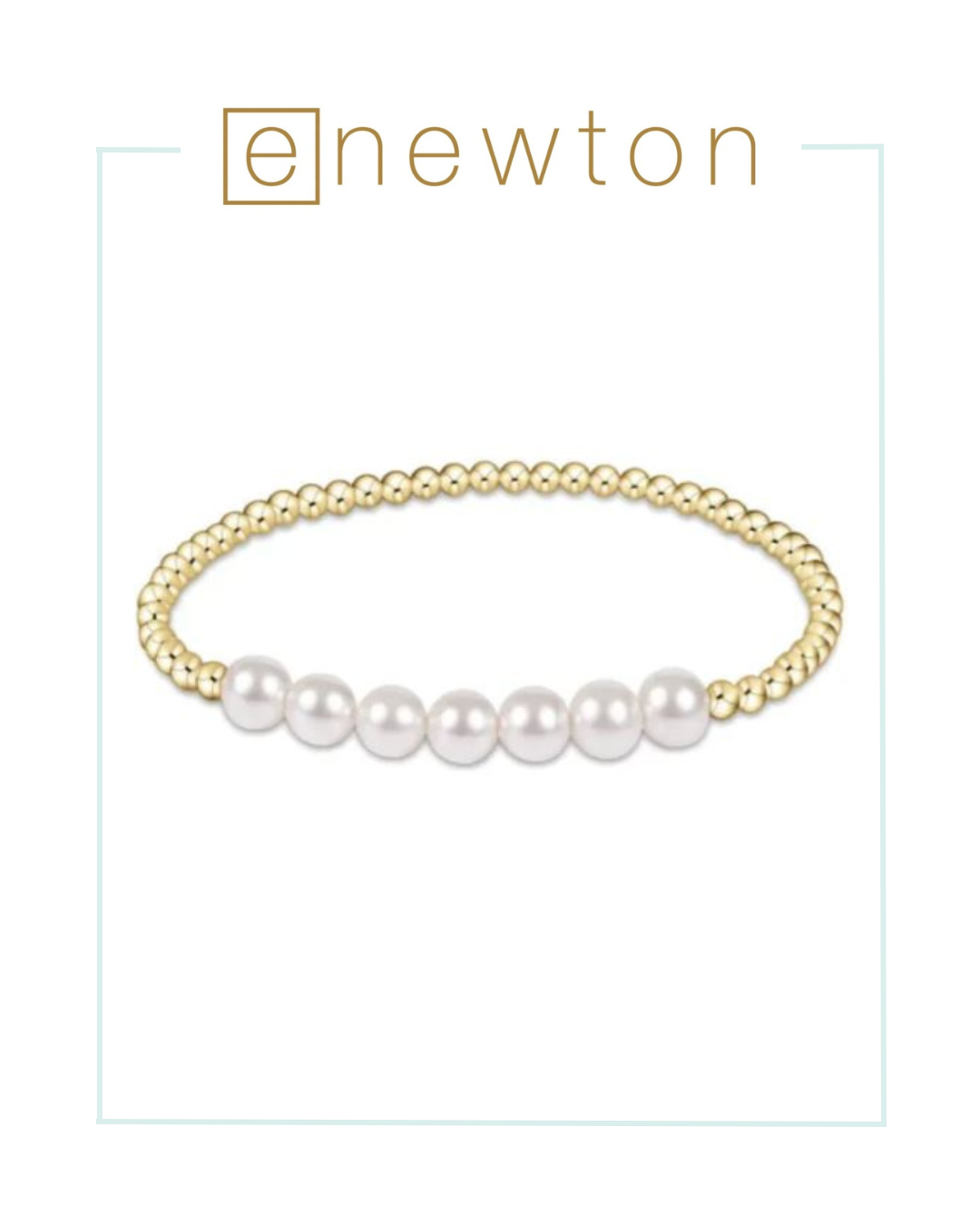 E Newton Classic Gold Beaded Bliss 3mm Bead Bracelet - 6mm Pearl-Bracelets-ENEWTON-The Village Shoppe, Women’s Fashion Boutique, Shop Online and In Store - Located in Muscle Shoals, AL.