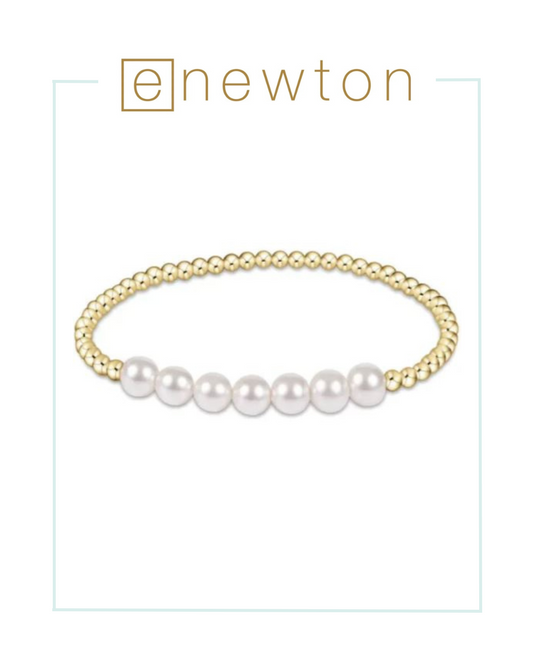 E Newton Classic Gold Beaded Bliss 3mm Bead Bracelet - 6mm Pearl-Bracelets-ENEWTON-The Village Shoppe, Women’s Fashion Boutique, Shop Online and In Store - Located in Muscle Shoals, AL.