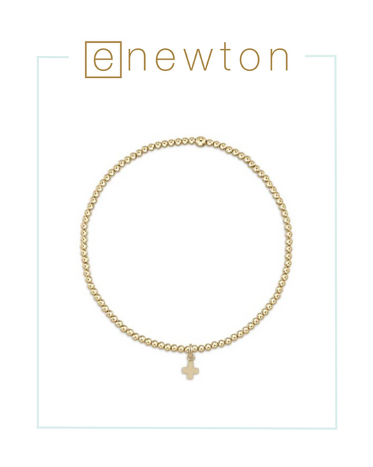 ENewton Classic Gold 2mm Bead Bracelet - Signature Cross Small Gold Charm-Bracelets-ENEWTON-The Village Shoppe, Women’s Fashion Boutique, Shop Online and In Store - Located in Muscle Shoals, AL.