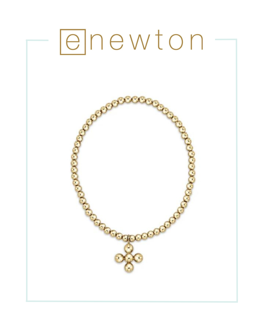 ENewton Classic Gold 3mm Bead Bracelet - Classic Beaded Signature Cross Gold Charm - 4mm Bead Gold-Bracelets-ENEWTON-The Village Shoppe, Women’s Fashion Boutique, Shop Online and In Store - Located in Muscle Shoals, AL.