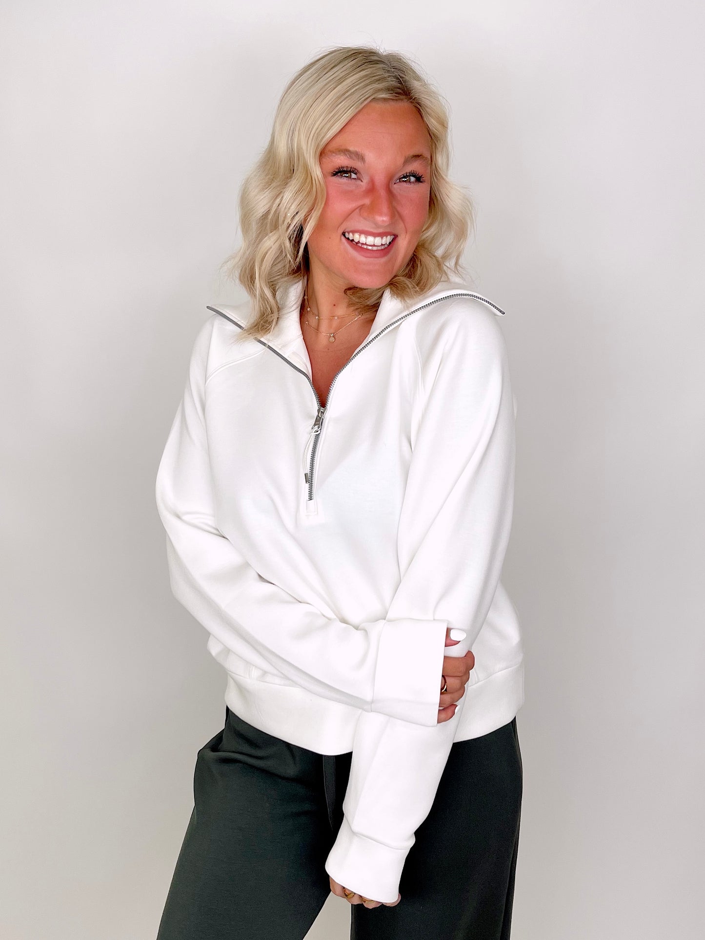 Spanx AirEssentials Half Zip-Long Sleeves-Spanx-The Village Shoppe, Women’s Fashion Boutique, Shop Online and In Store - Located in Muscle Shoals, AL.