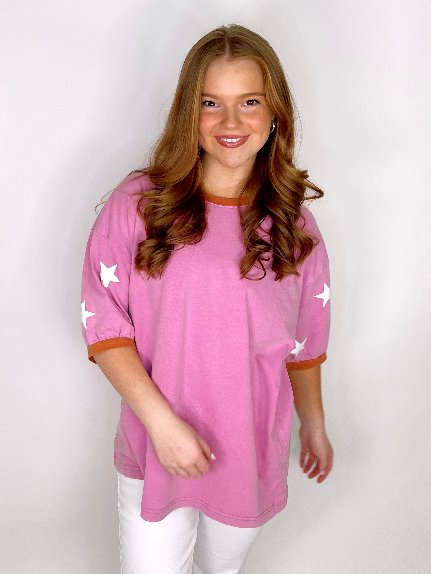 The Drew Top-Short Sleeves-Easel-The Village Shoppe, Women’s Fashion Boutique, Shop Online and In Store - Located in Muscle Shoals, AL.