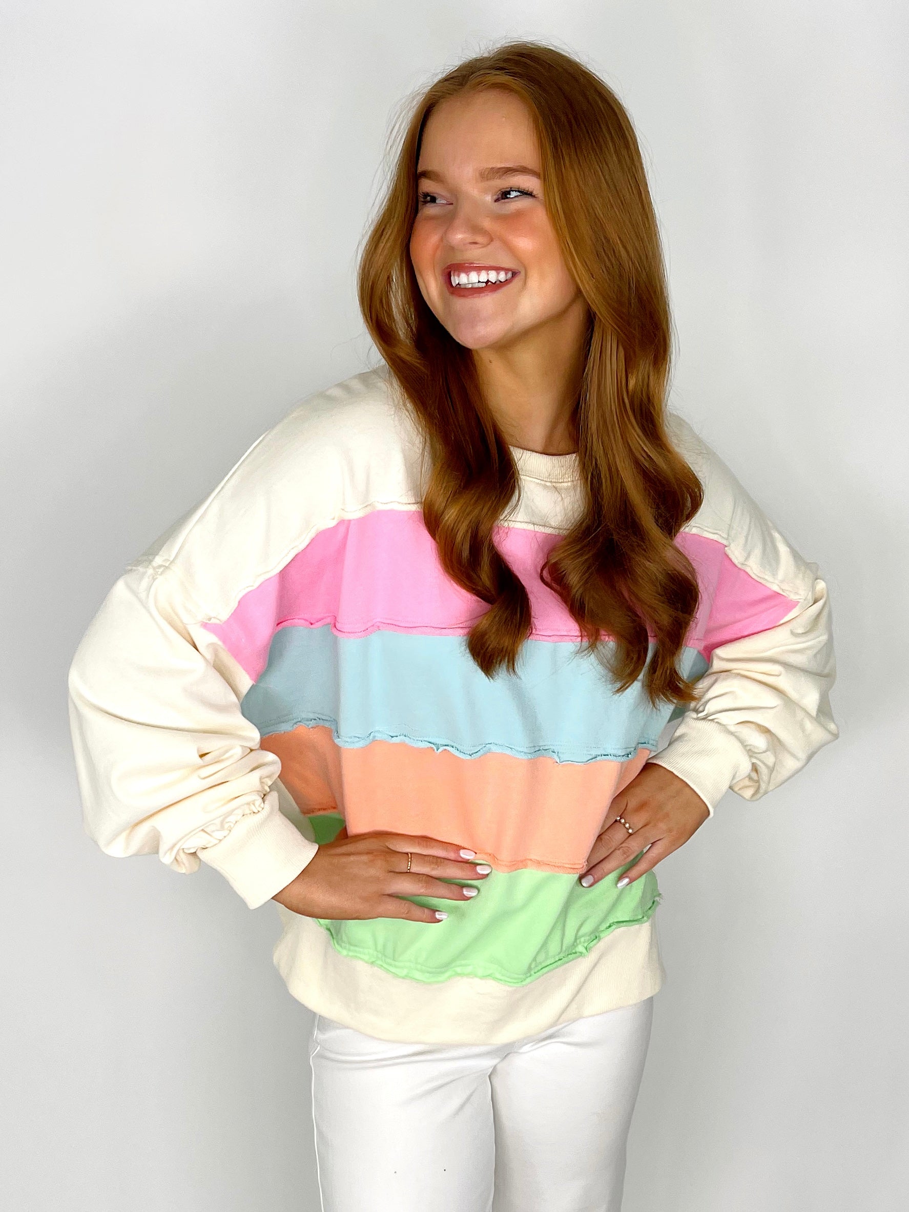 The Olivia Sweatshirt-Sweatshirt-Peach Love California-The Village Shoppe, Women’s Fashion Boutique, Shop Online and In Store - Located in Muscle Shoals, AL.