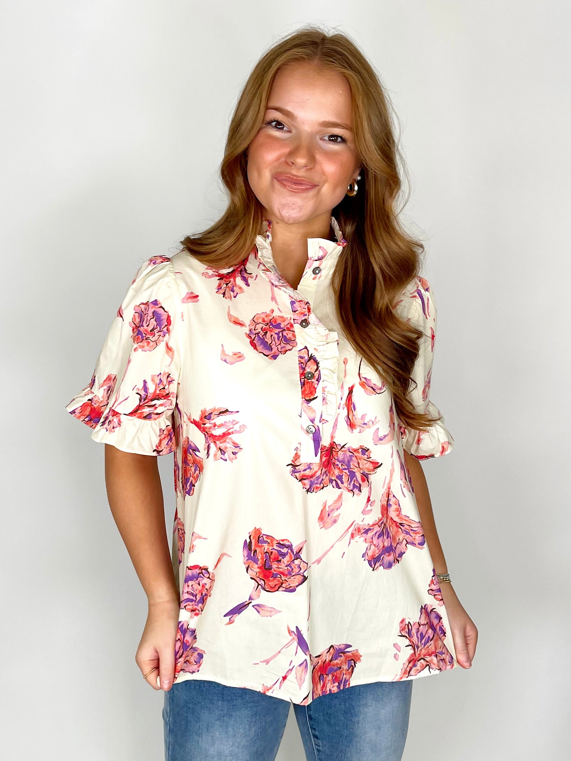 The Mae Top-Short Sleeves-Entro-The Village Shoppe, Women’s Fashion Boutique, Shop Online and In Store - Located in Muscle Shoals, AL.