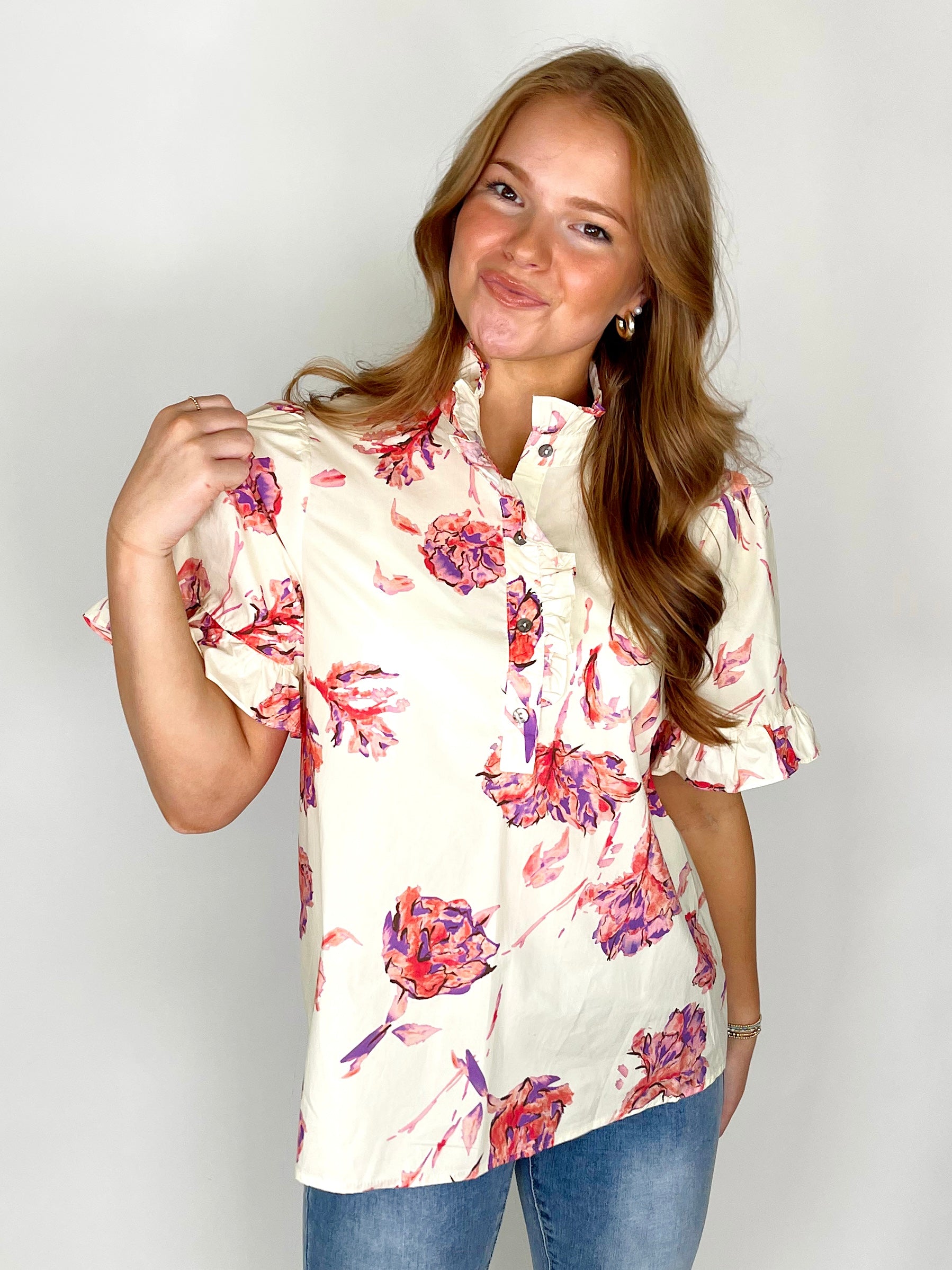 The Mae Top-Short Sleeves-Entro-The Village Shoppe, Women’s Fashion Boutique, Shop Online and In Store - Located in Muscle Shoals, AL.