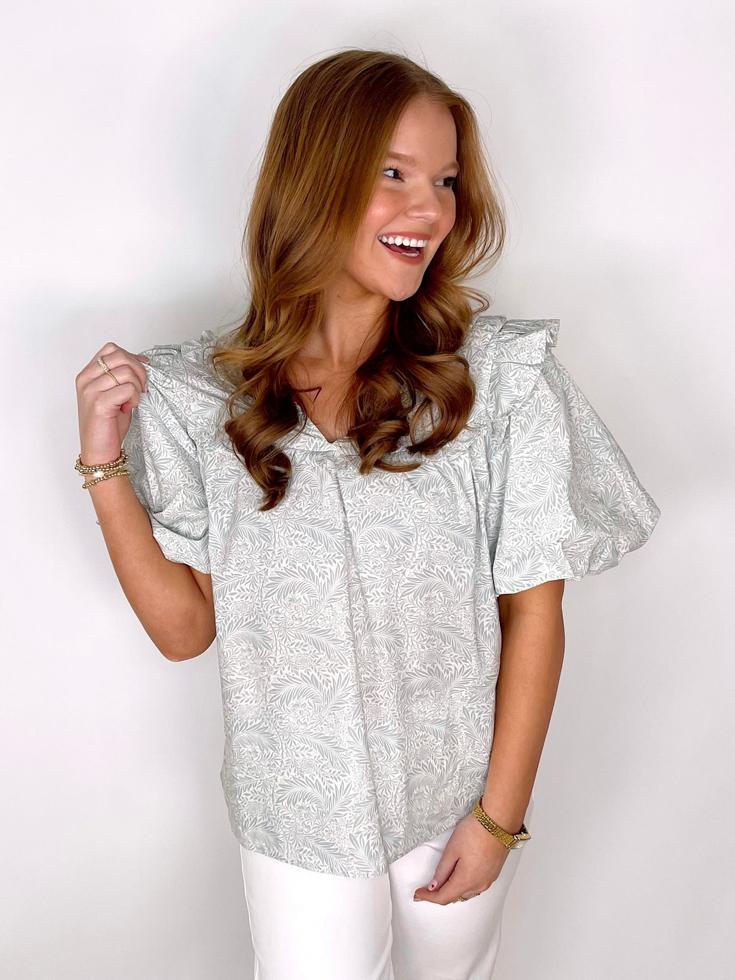 The Jessie Blouse-Short Sleeves-Entro-The Village Shoppe, Women’s Fashion Boutique, Shop Online and In Store - Located in Muscle Shoals, AL.