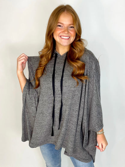 The Brittany Poncho | DOORBUSTER-Poncho-Cotton Bleu-The Village Shoppe, Women’s Fashion Boutique, Shop Online and In Store - Located in Muscle Shoals, AL.