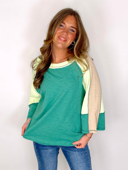 The Tonya Top-3/4 Sleeves-Easel-The Village Shoppe, Women’s Fashion Boutique, Shop Online and In Store - Located in Muscle Shoals, AL.