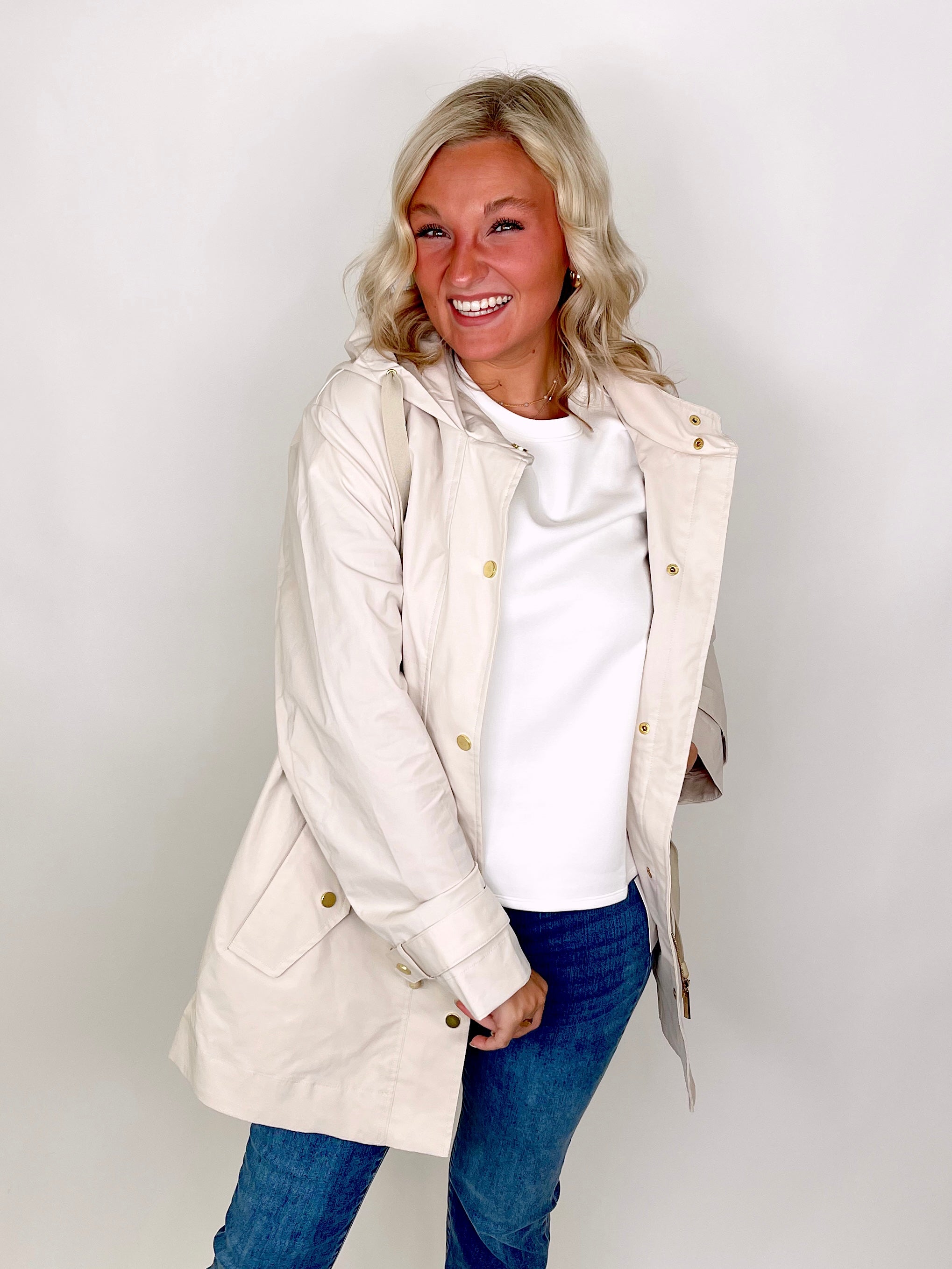 Nikki jones top casual rain jacket