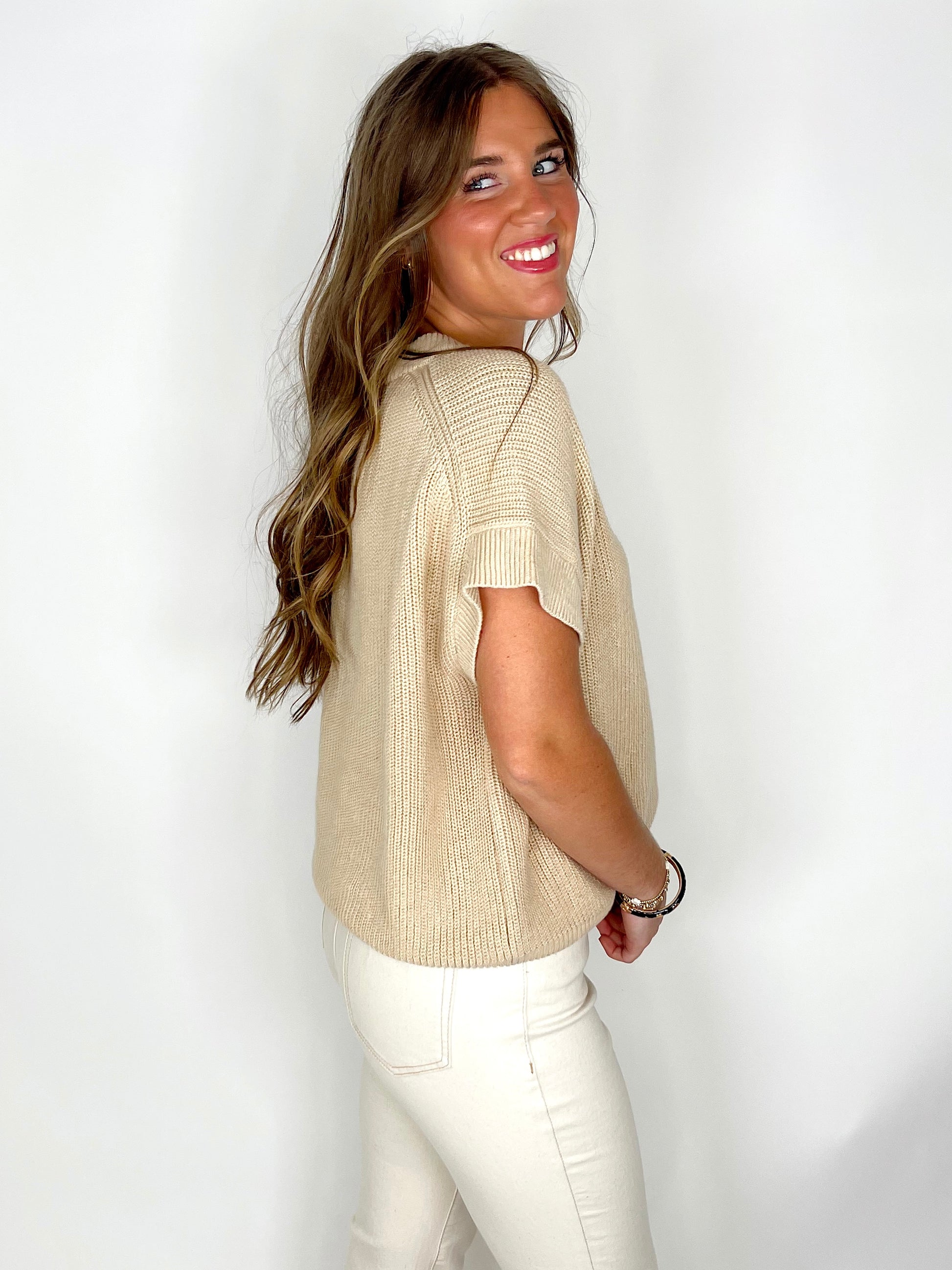 The Patricia Top-Short Sleeves-Entro-The Village Shoppe, Women’s Fashion Boutique, Shop Online and In Store - Located in Muscle Shoals, AL.