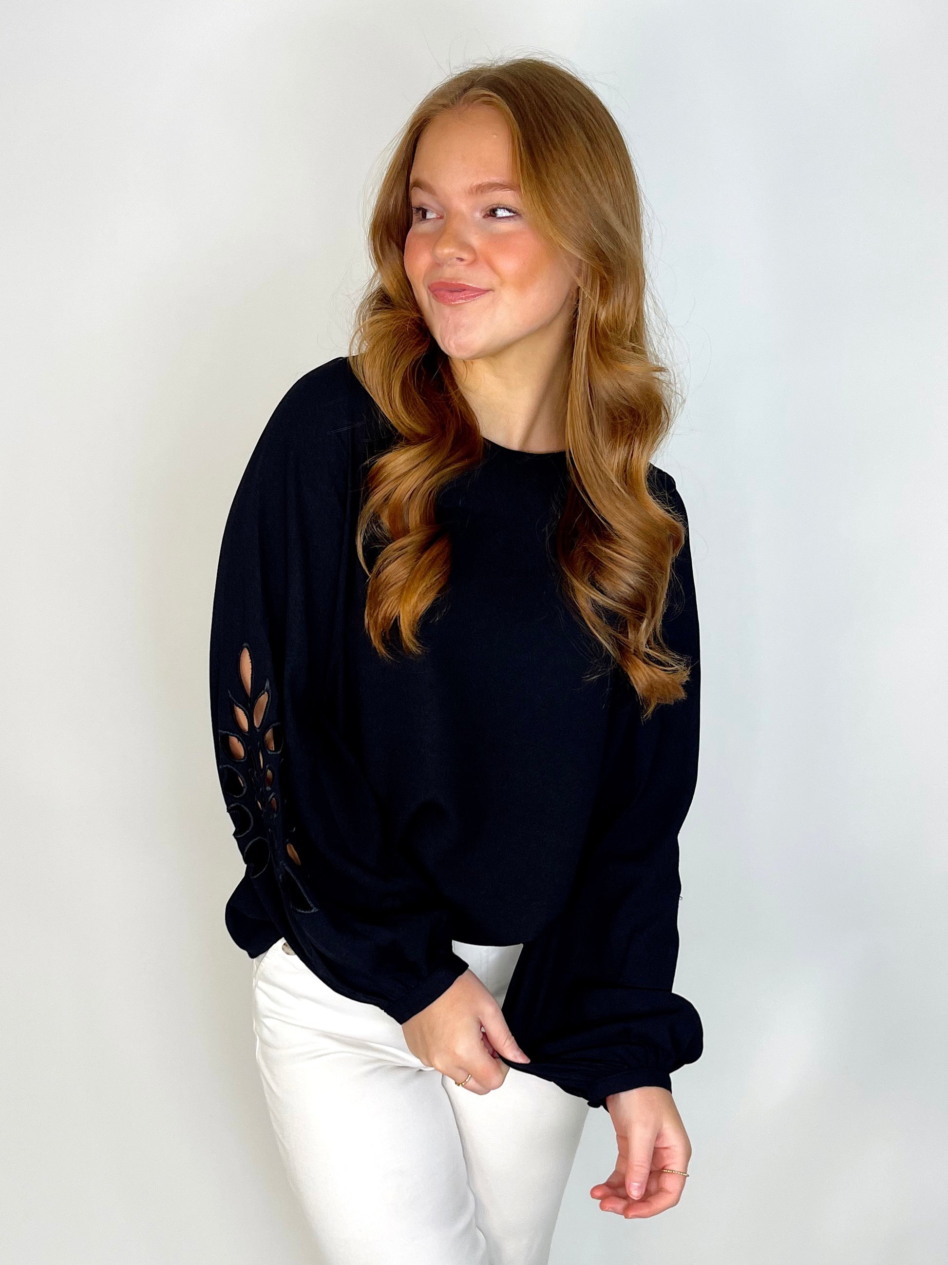 The Shannon Top | DOORBUSTER-Long Sleeves-Cotton Bleu-The Village Shoppe, Women’s Fashion Boutique, Shop Online and In Store - Located in Muscle Shoals, AL.