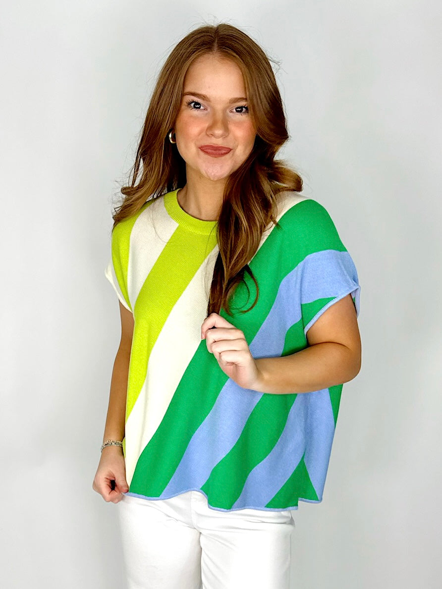 The Georgia Top-Short Sleeves-Entro-The Village Shoppe, Women’s Fashion Boutique, Shop Online and In Store - Located in Muscle Shoals, AL.