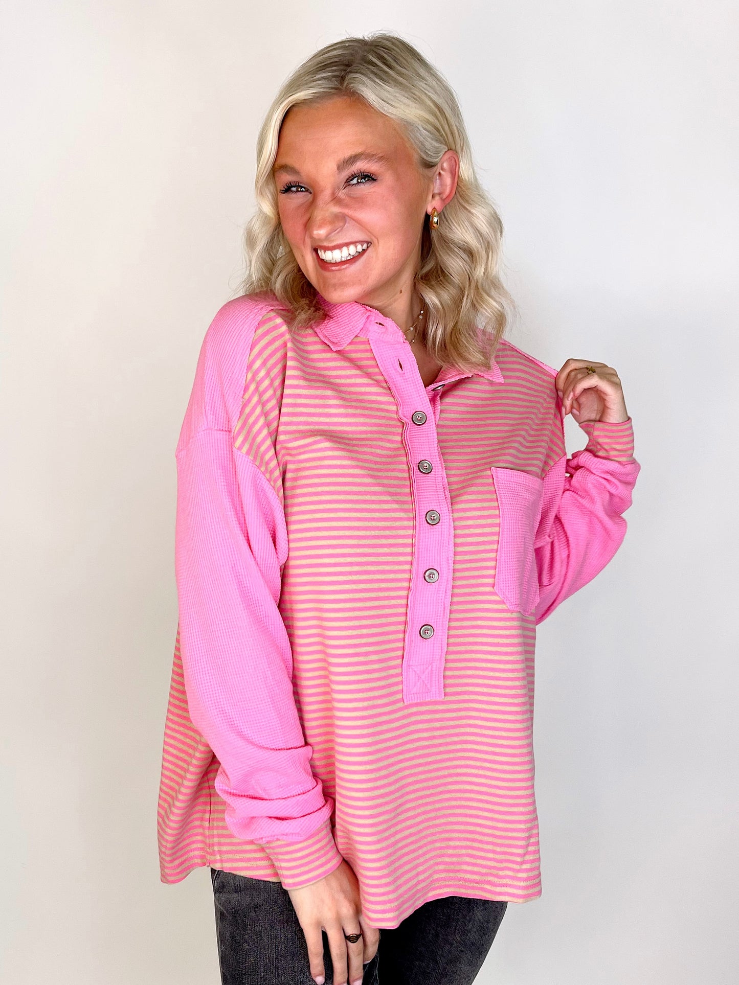 The Collier Top-Long Sleeves-Sewn and Seen-The Village Shoppe, Women’s Fashion Boutique, Shop Online and In Store - Located in Muscle Shoals, AL.