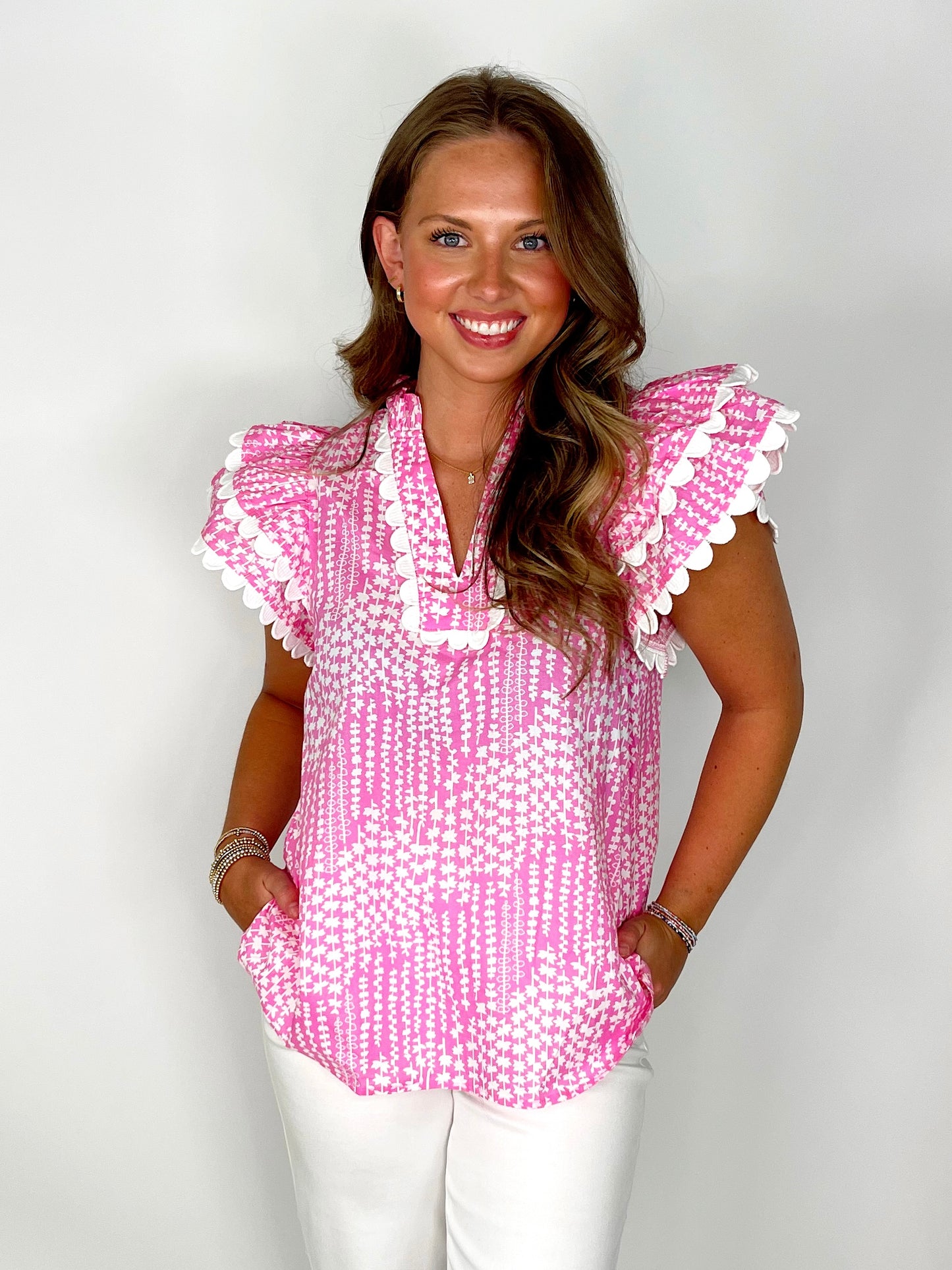 The Emily Top-Blouse-Entro-The Village Shoppe, Women’s Fashion Boutique, Shop Online and In Store - Located in Muscle Shoals, AL.