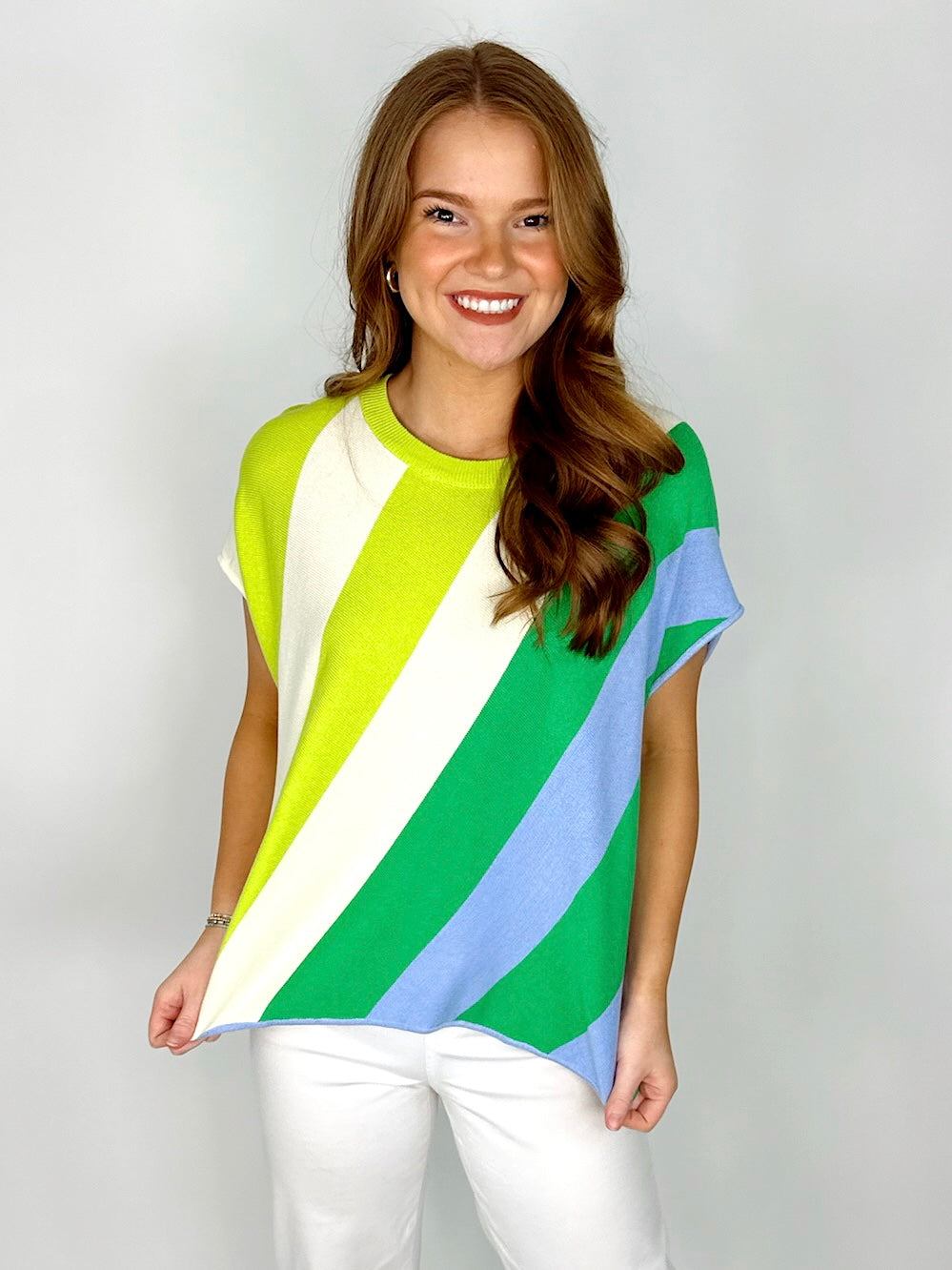 The Georgia Top-Short Sleeves-Entro-The Village Shoppe, Women’s Fashion Boutique, Shop Online and In Store - Located in Muscle Shoals, AL.