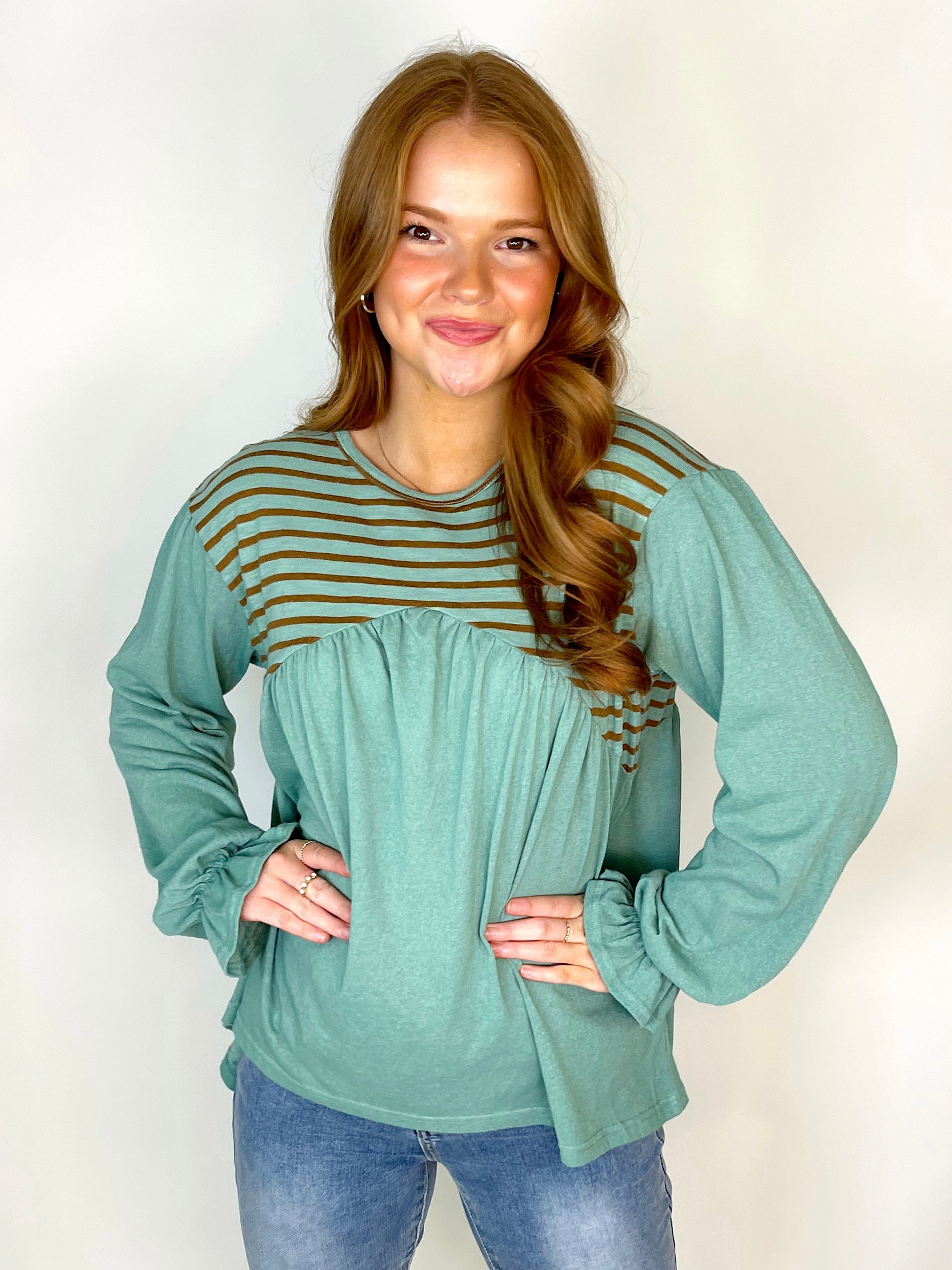 The Beth Top-Long Sleeves-Easel-The Village Shoppe, Women’s Fashion Boutique, Shop Online and In Store - Located in Muscle Shoals, AL.