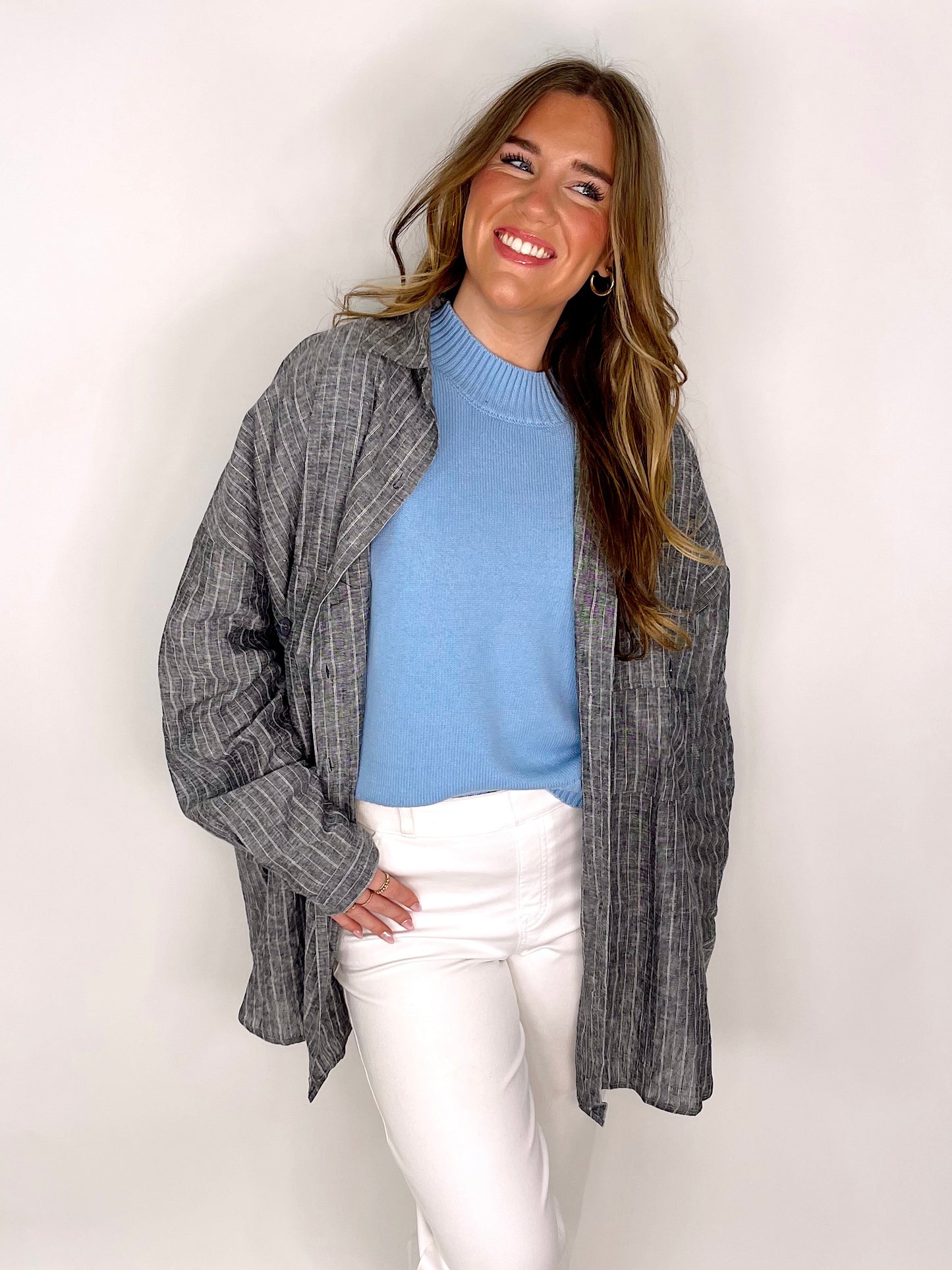 The Evie Oversized Button Down-The Village Shoppe-The Village Shoppe, Women’s Fashion Boutique, Shop Online and In Store - Located in Muscle Shoals, AL.