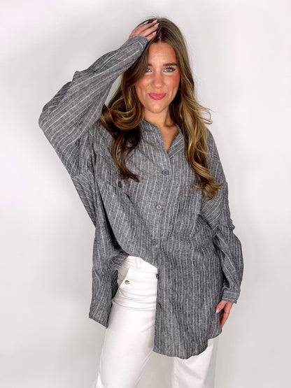 The Evie Oversized Button Down-The Village Shoppe-The Village Shoppe, Women’s Fashion Boutique, Shop Online and In Store - Located in Muscle Shoals, AL.