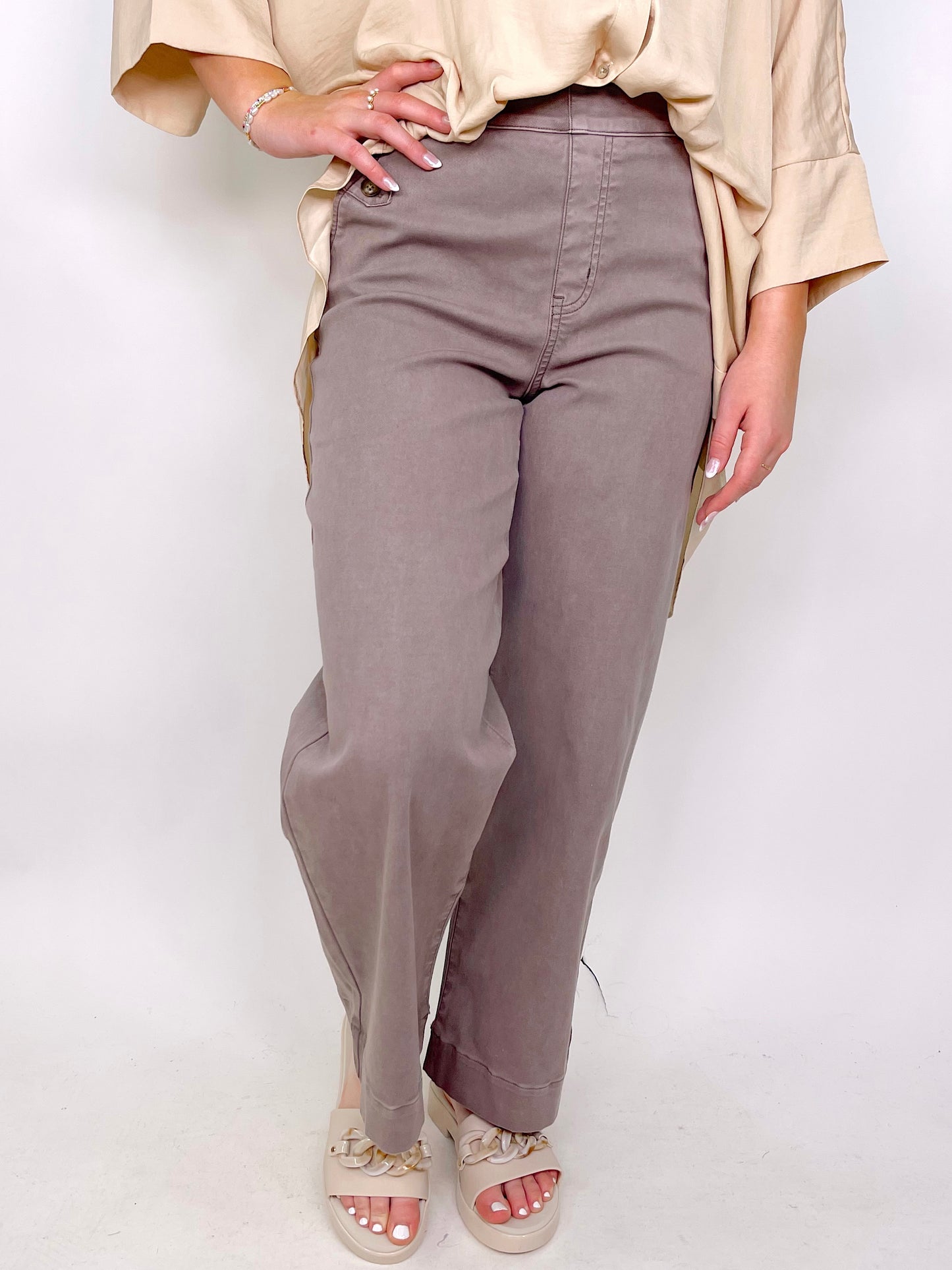 Spanx Twill Cropped Wide Leg Pant-Pull On Pant-Spanx-The Village Shoppe, Women’s Fashion Boutique, Shop Online and In Store - Located in Muscle Shoals, AL.