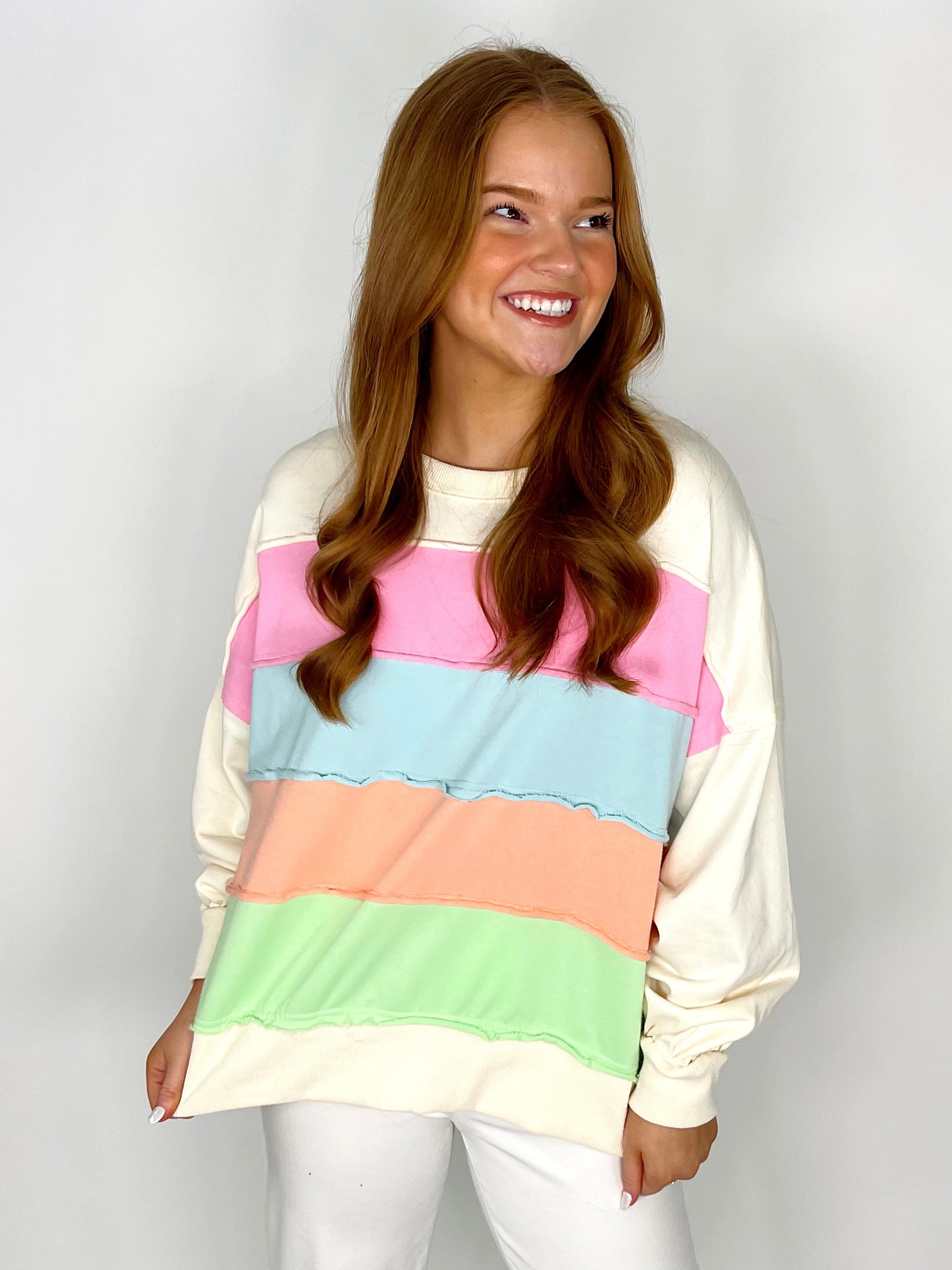 The Olivia Sweatshirt-Sweatshirt-Peach Love California-The Village Shoppe, Women’s Fashion Boutique, Shop Online and In Store - Located in Muscle Shoals, AL.