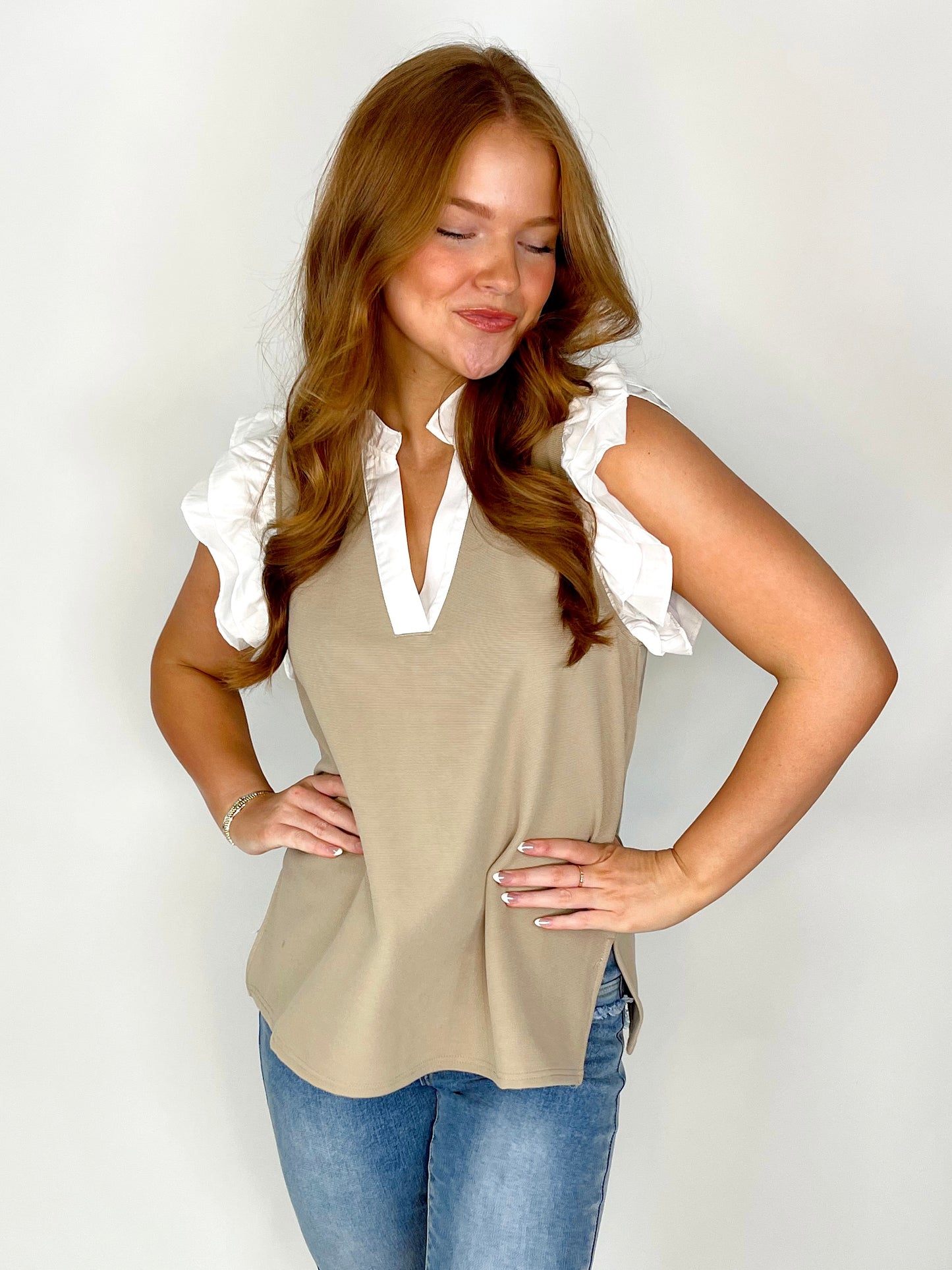 The Julie Top-Blouse-Entro-The Village Shoppe, Women’s Fashion Boutique, Shop Online and In Store - Located in Muscle Shoals, AL.