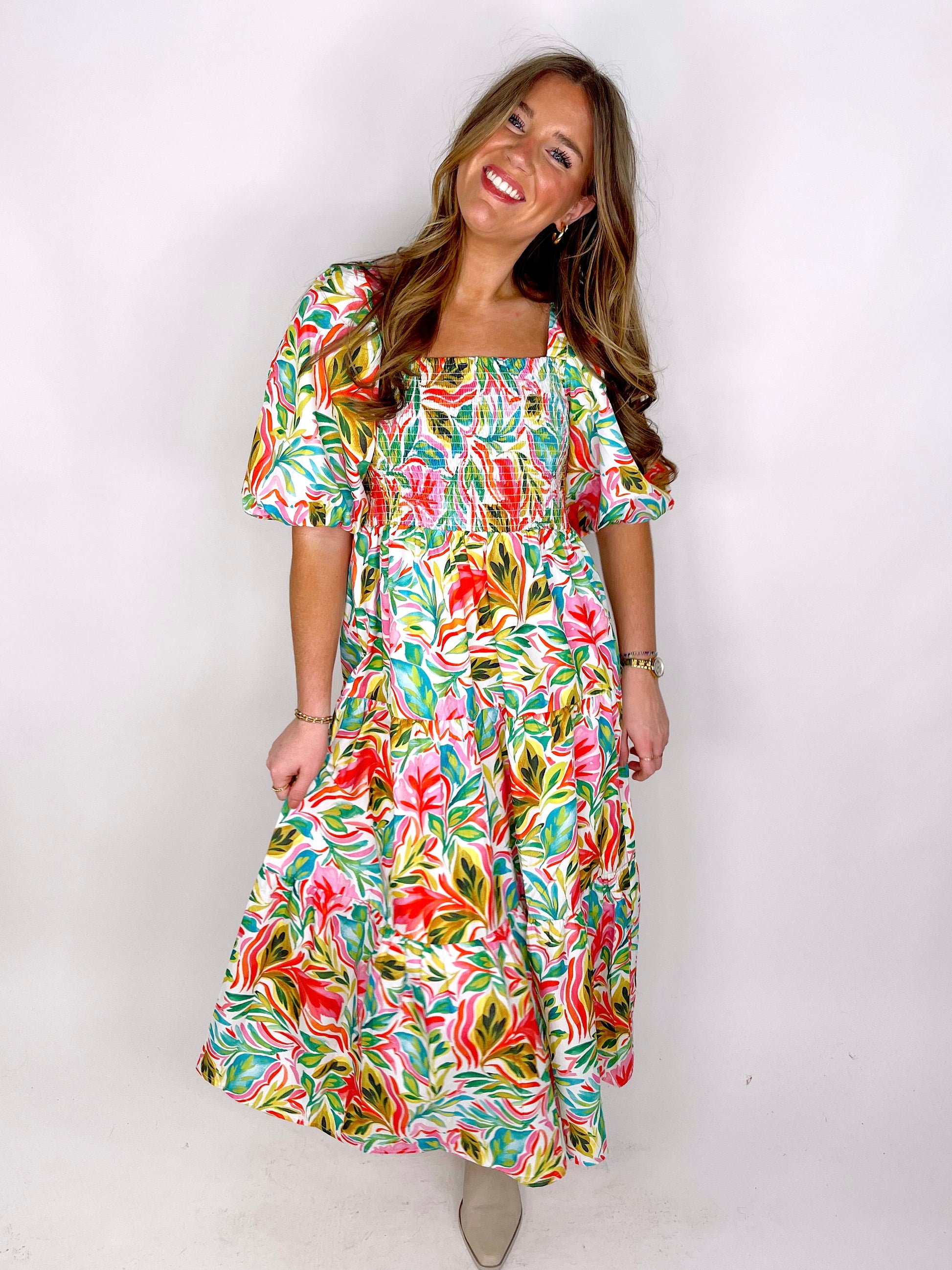 The Isla Dress-Midi Dress-THML-The Village Shoppe, Women’s Fashion Boutique, Shop Online and In Store - Located in Muscle Shoals, AL.